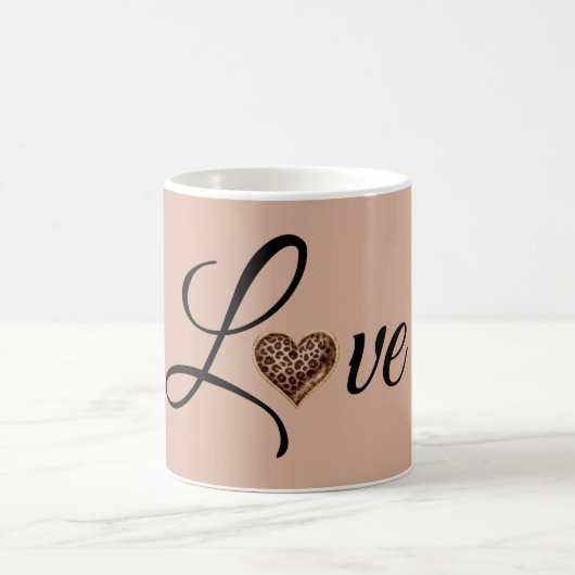 Glam Luipaard Hart Liefde Design Koffiemok (Center)