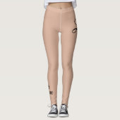 Glam Luipaard Hart Liefde Design Leggings (Voorkant)