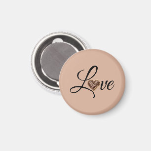 Glam Luipaard Hart Liefde Design Magneet