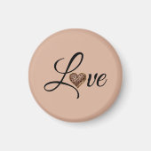 Glam Luipaard Hart Liefde Design Magneet (Voorkant)