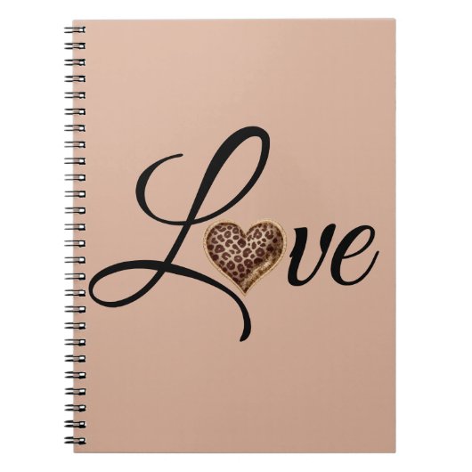 Glam Luipaard Hart Liefde Design Notitieboek (Voorkant)