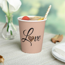 Glam Luipaard Hart Liefde Design Papieren Bekers