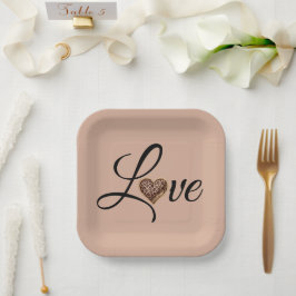 Glam Luipaard Hart Liefde Design Papieren Bordje