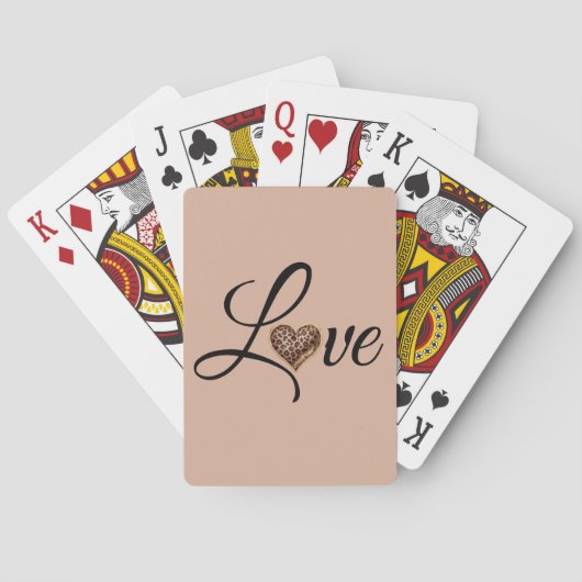 Glam Luipaard Hart Liefde Design Pokerkaarten (Achterkant)
