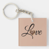 Glam Luipaard Hart Liefde Design Sleutelhanger (voorkant)