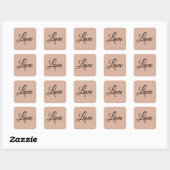 Glam Luipaard Hart Liefde Design Vierkante Sticker (Vel)