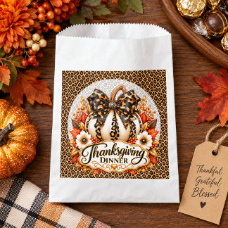 Glam Luipaard Pompoen Thanksgiving Diner Bedankzakje