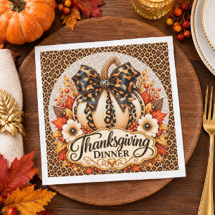 Glam Luipaard Pompoen Thanksgiving Diner Servet