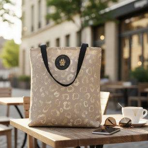Glam Luipaard Stippenpatroon Safari Goud ID1154 Tote Bag