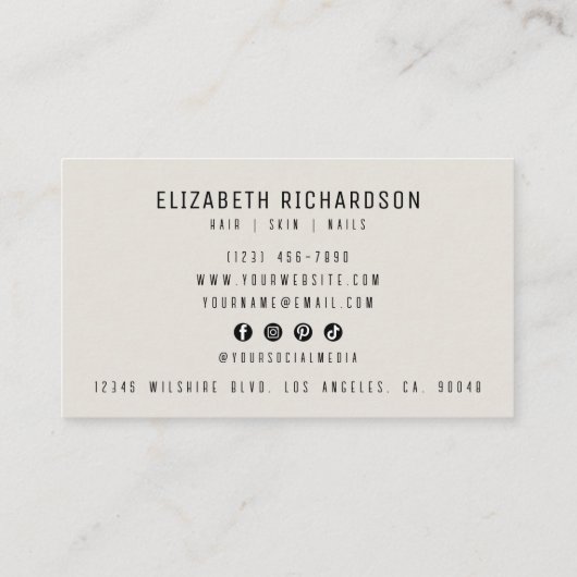 Glam Luxe Elegant Chique Sprankelende Crystal Diam Visitekaartje (Achterkant)