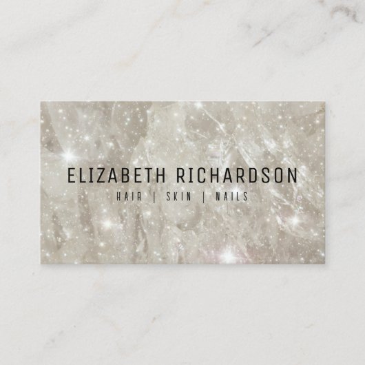 Glam Luxe Elegant Chique Sprankelende Crystal Diam Visitekaartje (Voorkant)