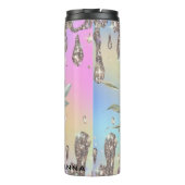 *~* Glam Luxe Girly Drip Rainbow GLITTER Hologram Thermosbeker (Achterkant)
