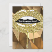 Glam Luxe Glitter Drip Drips Gold Party Kaart (Achterkant)