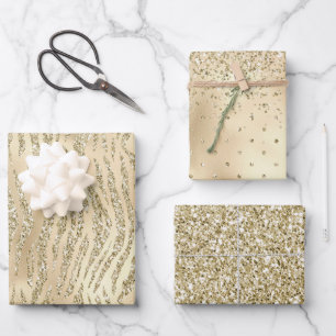 Glam Luxe Glitter Zebra Afdrukken Inpakpapier Vel