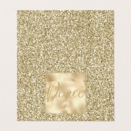 Glam Luxe Gold Glitter Peace Kaart (Buitenkant ongevouwen)