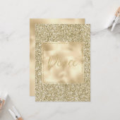 Glam Luxe Gold Glitter Peace Kaart (Voorkant / Achterkant in situ)