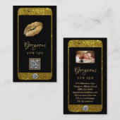 *~* Glam Luxe mobiele telefoon Gold QR LOGO Glitte Visitekaartje (Voorkant / Achterkant)