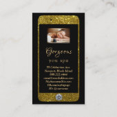 *~* Glam Luxe mobiele telefoon Gold QR LOGO Glitte Visitekaartje (Achterkant)