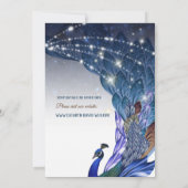 Glam & Luxe Pauw Avond Huwelijksuitnodiging Kaart (Achterkant)