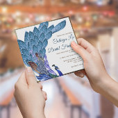 Glam & Luxe Peacock Blue & Gold Foil Wedding Kaart