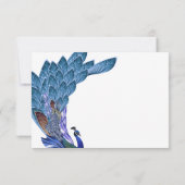 Glam & Luxe Peacock Wedding RSVP Kaartje (Achterkant)