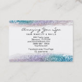 *~* Glam Luxe Rainbow Ombre Glitter Visitekaartje (Achterkant)