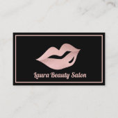 Glam Luxe Roos Goud & Zwart Make-up Artiest Visitekaartje (Voorkant)