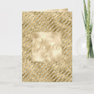Glam Luxe Stripes Gouden Glitter Vrede Kaart