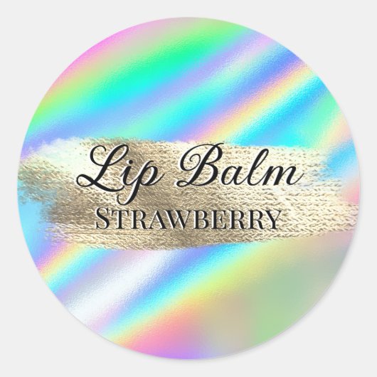 Glam Luxury Faux Holographic Beauty Product Label (Voorkant)