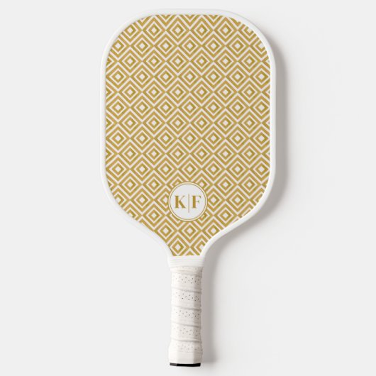 Glam Luxury Monogram personaliz Pickleball Paddle (Achterkant)