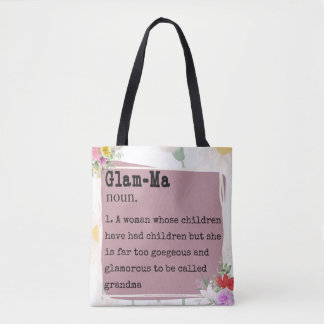 Glam-Ma Dictionary Definition Flowers Lijst Design Tote Bag