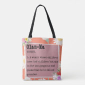 Glam-Ma Dictionary Definition Flowers Lijst Design Tote Bag (Achterkant)