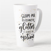 GLAM-MA Gamoureuze Glitter Altijd optioneel Latte Mok (Rechterhoek)