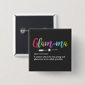 Glam-ma, Glamma Definition Grandma Vierkante Button 5,1 Cm (Voorkant /achterkant)