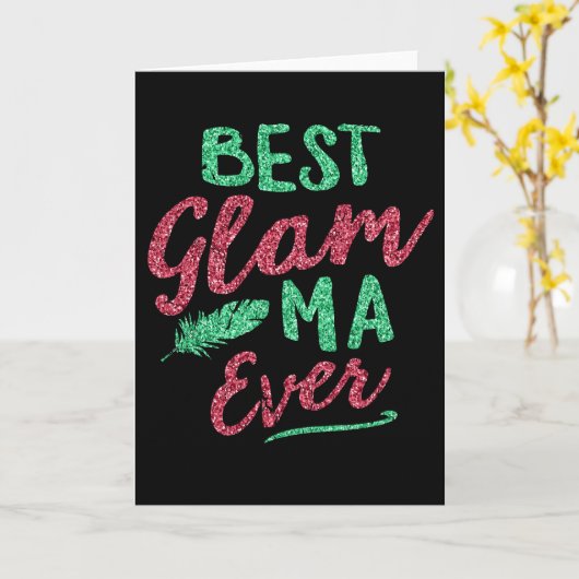 Glam-Ma Grandma Moederdag Kaart (Gele Bloem)