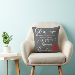 Glam-ma Grappig Cadeau voor Stijlvolle Oma, Kerstm Kussen