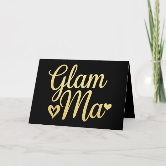 Glam Ma Hart Goud Moeder Oma Moederdag Bedankkaart (Voorkant)