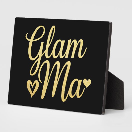 Glam Ma Hart Goud Moeder Oma Moederdag Fotoplaat (Zijkant)