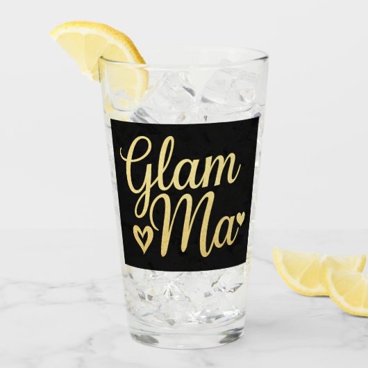 Glam Ma Hart Goud Moeder Oma Moederdag Glas (Voorkant ijs)