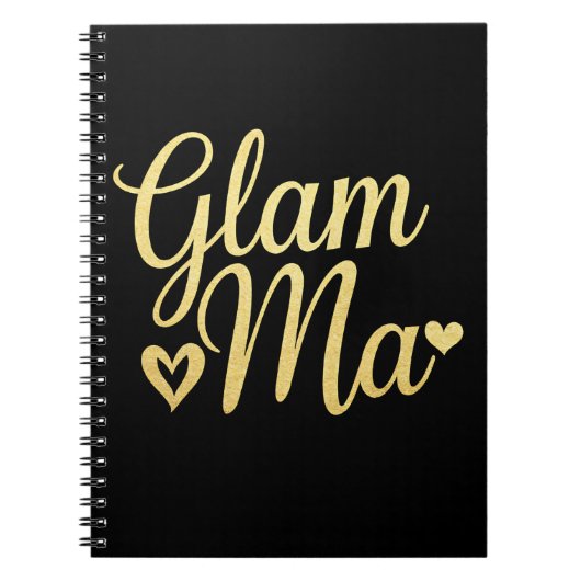 Glam Ma Hart Goud Moeder Oma Moederdag Notitieboek (Voorkant)