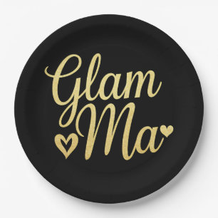Glam Ma Hart Goud Moeder Oma Moederdag Papieren Bordje