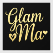 Glam Ma Hart Goud Moeder Oma Moederdag Raamsticker (Vel)