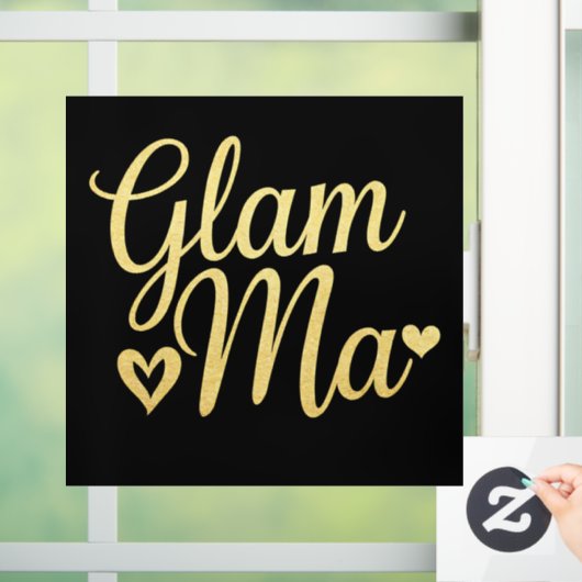 Glam Ma Hart Goud Moeder Oma Moederdag Raamsticker (Huis)