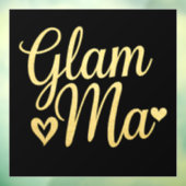 Glam Ma Hart Goud Moeder Oma Moederdag Raamsticker (Vel 3)
