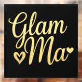 Glam Ma Hart Goud Moeder Oma Moederdag Raamsticker (Vel 2)