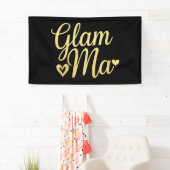 Glam Ma Hart Goud Moeder Oma Moederdag Spandoek (Insitu)