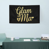 Glam Ma Hart Goud Moeder Oma Moederdag Spandoek (Beurs)