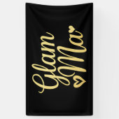 Glam Ma Hart Goud Moeder Oma Moederdag Spandoek (Verticaal)
