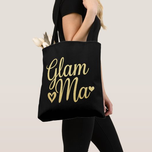Glam Ma Hart Goud Moeder Oma Moederdag Tote Bag (Dichtbij)