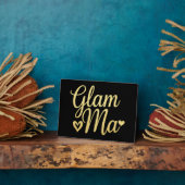 Glam Ma Heart Gold Mom Oma Moederdag Fotoplaat (Zijkant)